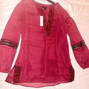 White House Black Market Burgundy-red Blouse, brand new with tag